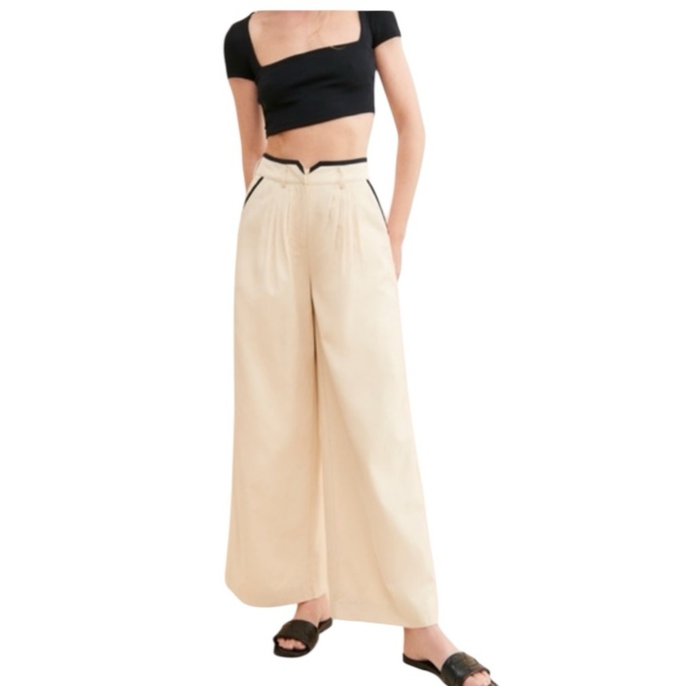 Fore Chic Cream Wide Leg Women's Pants size medium